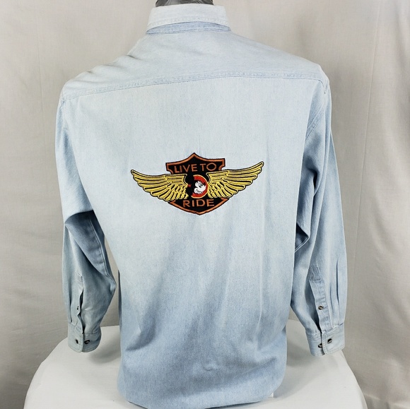 Most Wanted Embroded Long Sleeve Button Up - Picture 2 of 5